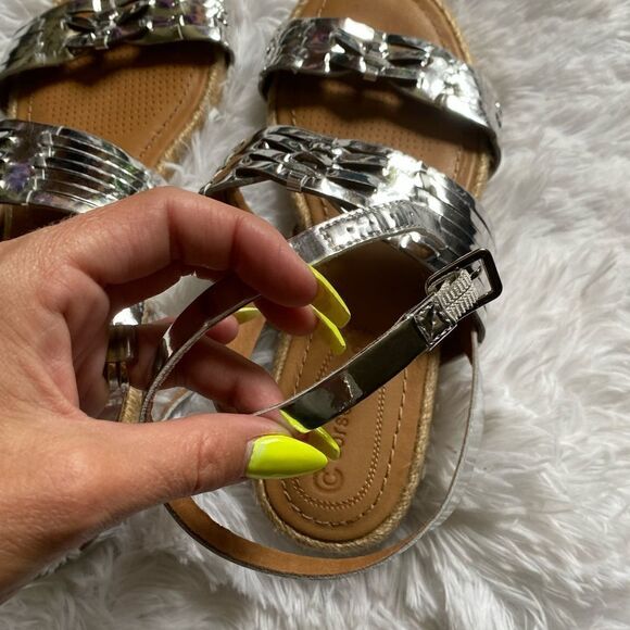 Corso Como Metallic Sandals Leather Silver Strappy Women’s Size 7.5 - Picture 10 of 12